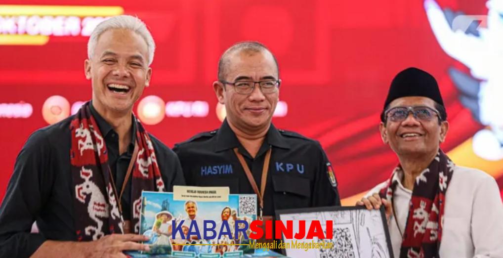 Diantar Ketum Partai Pengusung Pasangan Ganjar Mahfud Daftar Ke KPU KABARSINJAI COM